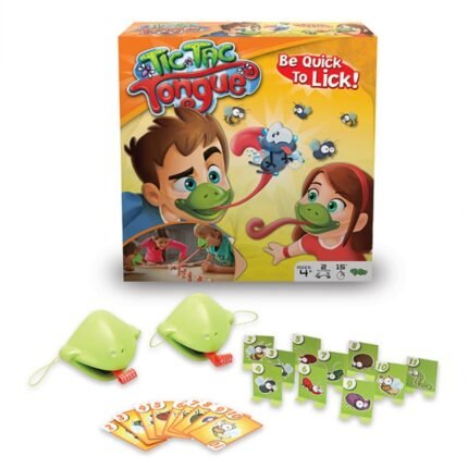 Tic Tac Tongue Game – Funny Frog Tongue Mask Party Board Game for Kids