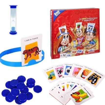 Guess Who I Am Game – Kids Party Board Game with Headbands & Cards