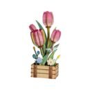 3D Wooden Puzzle – Pink Tulip Bloom Set