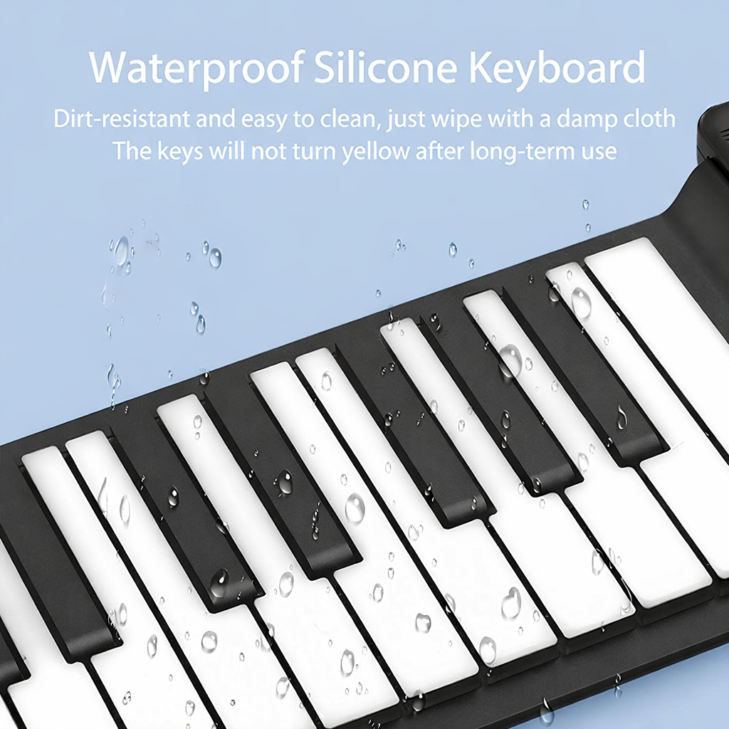 88 key keyboard multifunction roll up piano with 128 tones 108 demos and recording feature