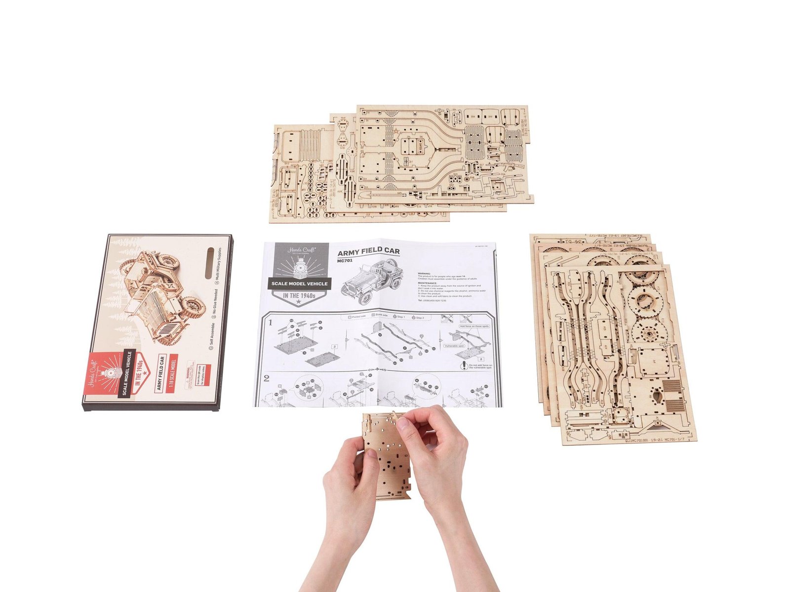 Army Field Car 3D Wooden Puzzle - Image 3