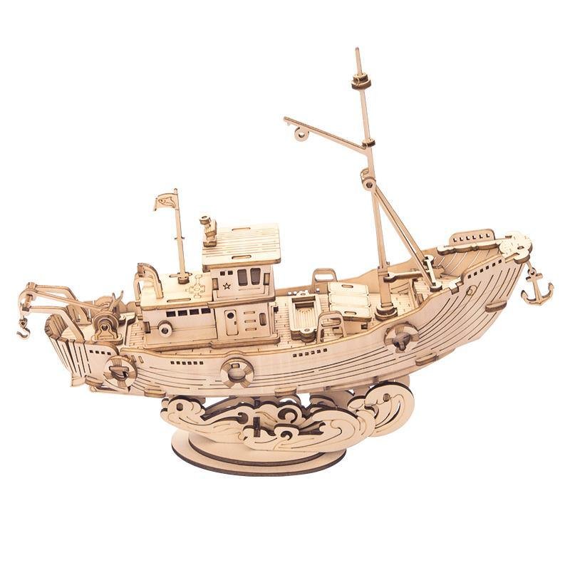 Fishing Ship 3D Wooden Puzzle