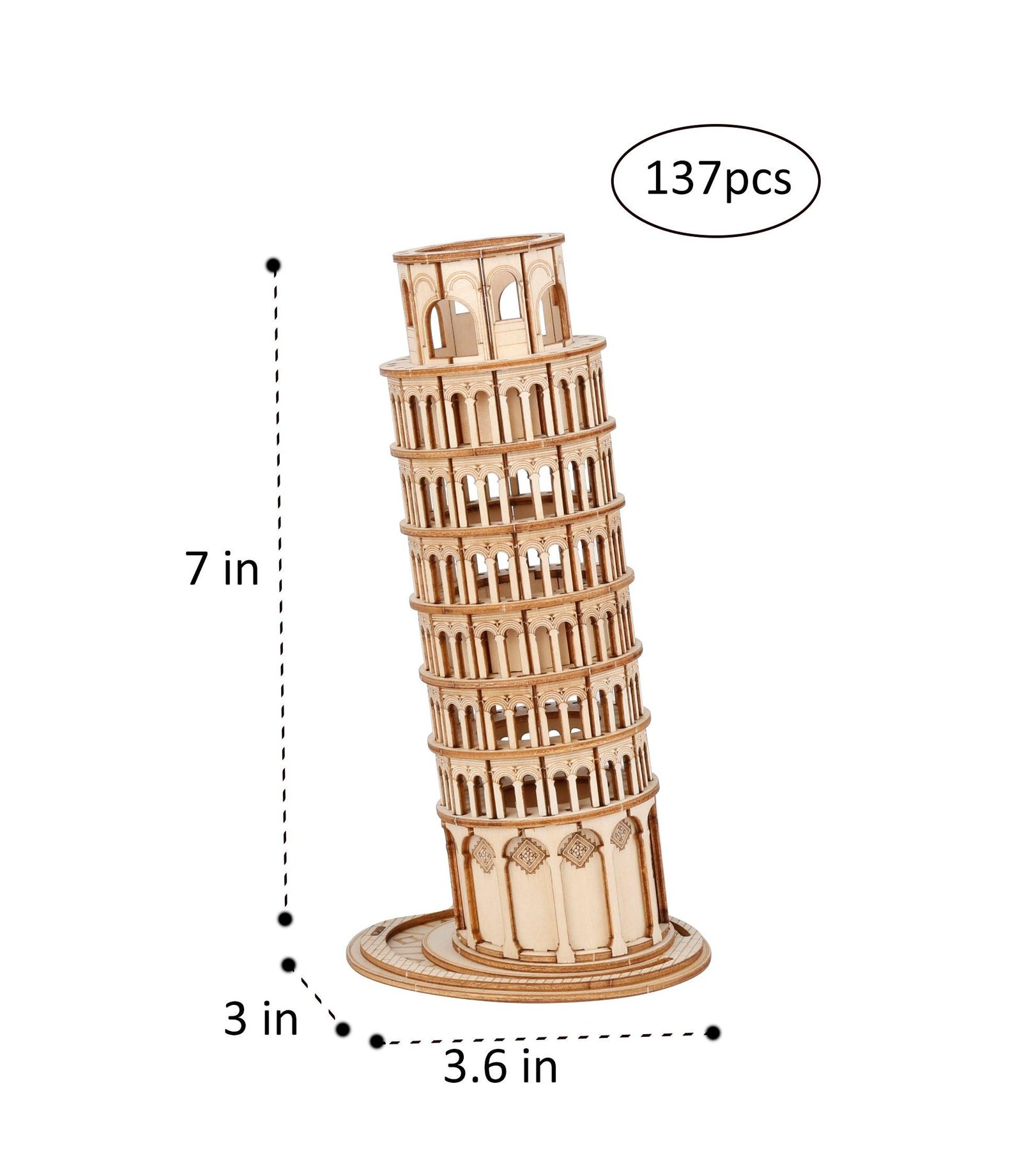 Leaning Tower of Pisa 3D Wooden Puzzle - Image 4