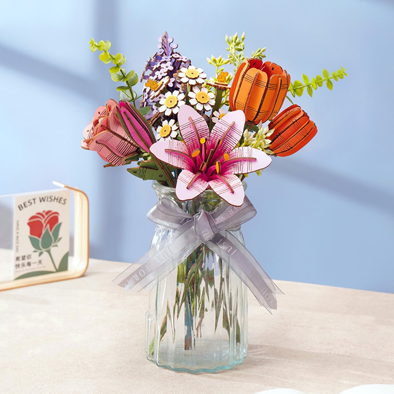 Orange Tulip 3D Wooden Puzzle - Image 3