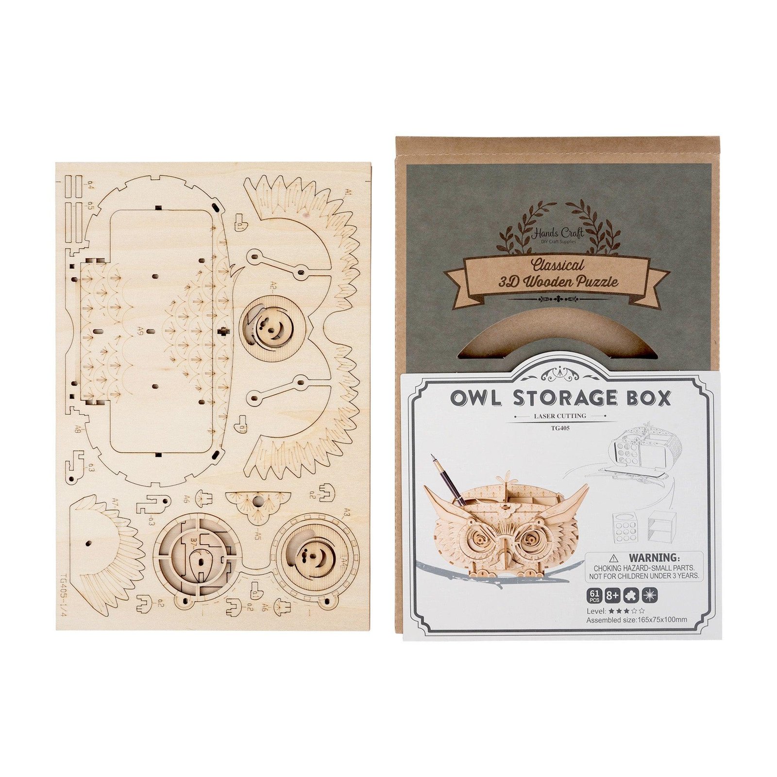 Owl Stationery Box 3D Wooden Puzzle - Image 5