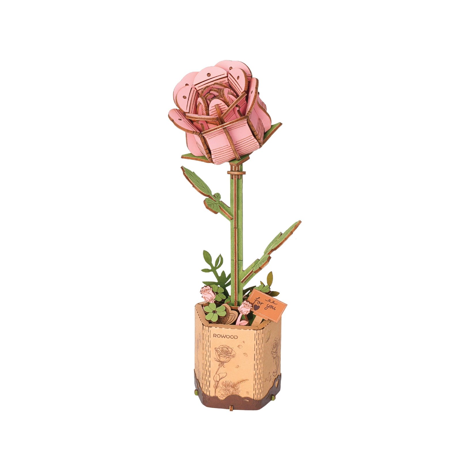 Pink Rose 3D Wooden Puzzle