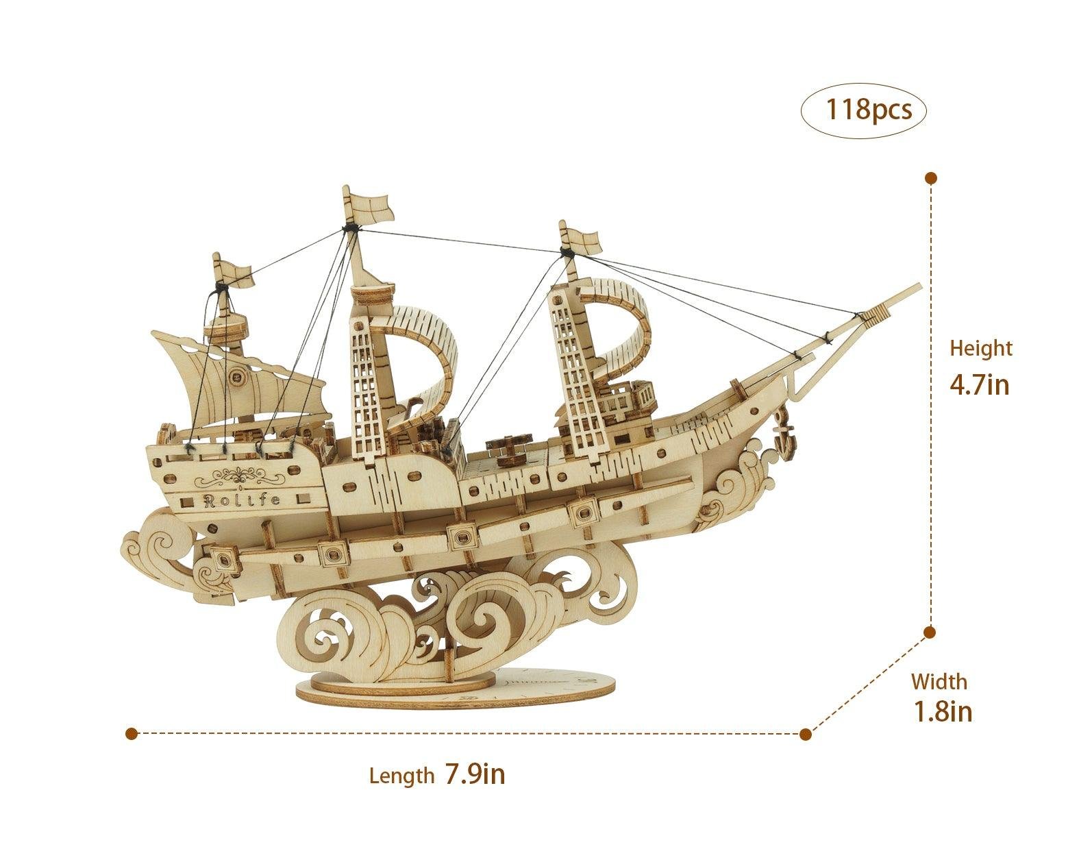 Sailing Ship 3D Wooden Puzzle - Image 4